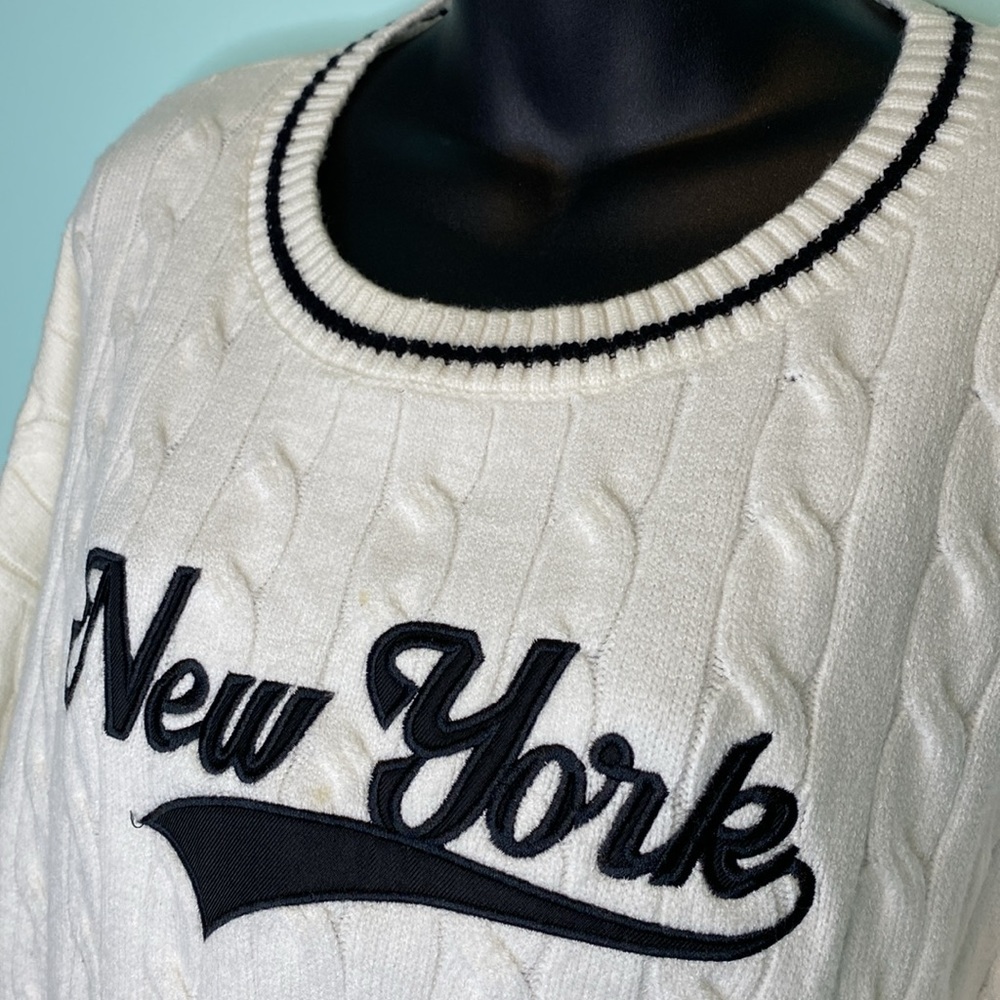Faded Rose Cable Knit Cropped Crewneck Sweater Juniors Size Large Gardenia Kohls